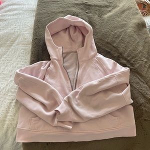 RARE Used M/L Lululemon Strawberry Milkshake Scuba Half Zip Cropped Sweater!!